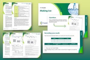 Previews of the Making ice student sheets and teacher notes