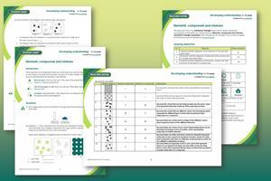 A preview showing a selection of the resource pages available in this resource on a green background on a red and orange background