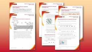 Previews of the Review my learning: representing elements and compounds teacher guidance and scaffolded student sheets