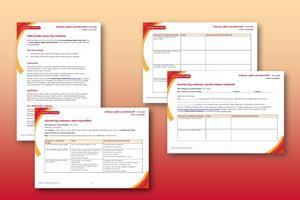 Example pages from the teacher notes and student worksheets that make up this resource