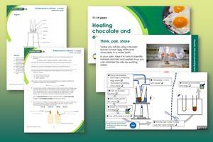 A collection of screenshot the resource student sheets and a selection of slides