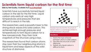 Creating liquid carbon summary slide index image