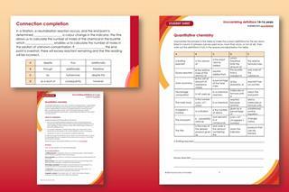 Example pages from the unscrambling definitions worksheet, slides and teacher notes that make up this resource