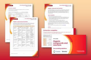 A collection of screenshots showing teacher notes, student sheet and presentation slides