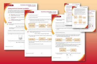 A collection of screenshots showing teacher notes and student sheet