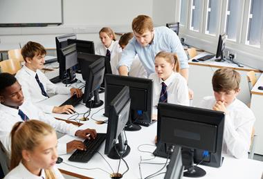 Lesson in computer room