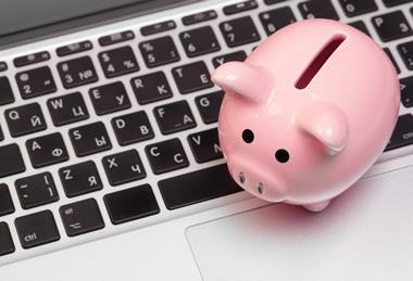 Money box on keyboard