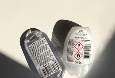 An image showing hand sanitiser ingredients
