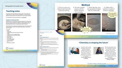 Example pages from teaching notes, classroom slides and curriculum links that make up this resource