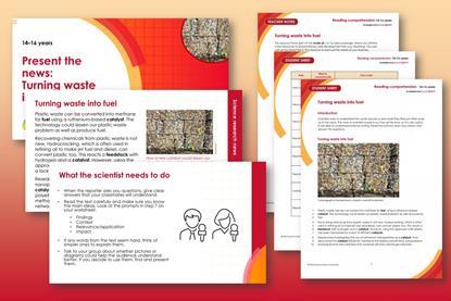 A collection of screenshots showing teacher notes, student sheet and presentation slides