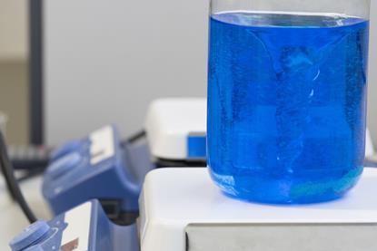 copper sulfate in beaker