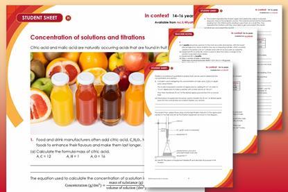 Screenshot images of teacher notes and student sheet