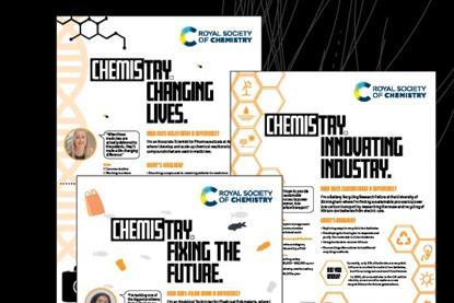 Graphic to promote downloading careers in chemistry posters