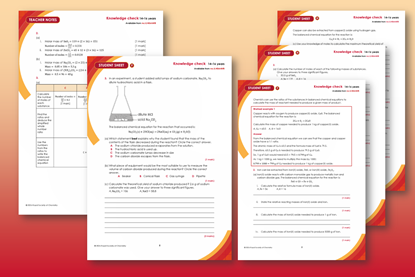 Screenshot images of teacher notes and student assessment sheet