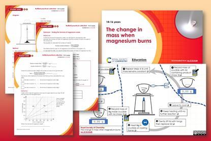 Change in mass of Mg Nuffield index
