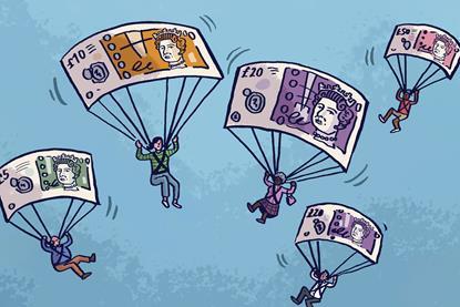 People with money as parachutes