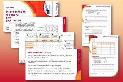 Displacement reactions metals and salts index image