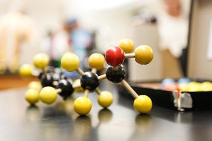 An old wooden molecule modeling set