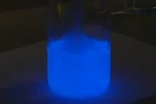 Blue chemiluminescence of luminol with sodium chlorate