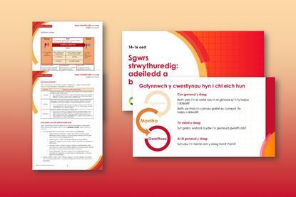 Tudalennau enghreifftiol sy'n ffurfio'r adnodd hw