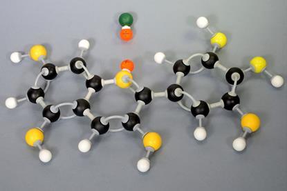 A plastic model of a molecule of paraffin