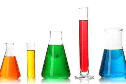 Coloured liquids in containers image