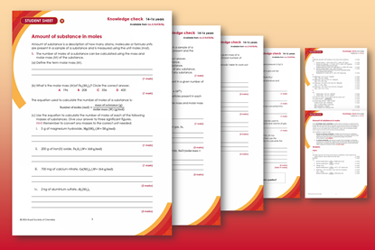 Example pages from the worksheets available at higher level, plus teacher notes with answers