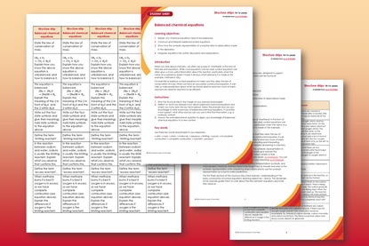 Screenshot images of teacher notes and student sheet