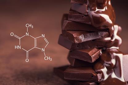 2D Structure with a background of chocolate