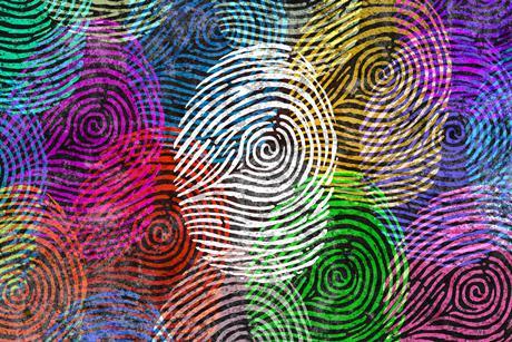 Cartoon with fingerprints of different colours