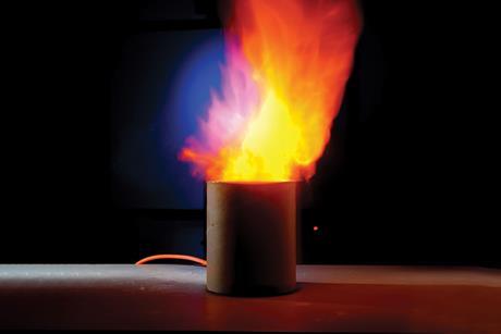 Fire exploding from a can