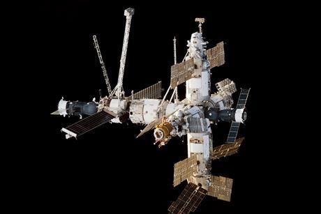 Mir Space Station viewed from Endeavour during STS 89