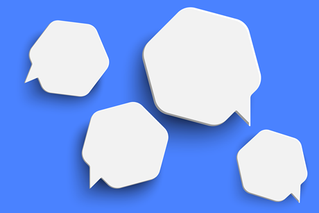 Hexagonal speech bubbles