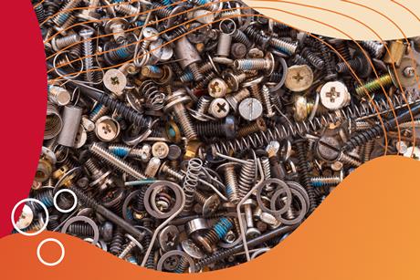 Lots of small metal items, screws, washers, springs etc
