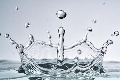 Close up on a splash of water