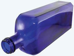 A glass bottle coloured by cobalt