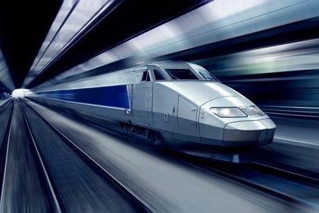 A high speed train in a tunnel
