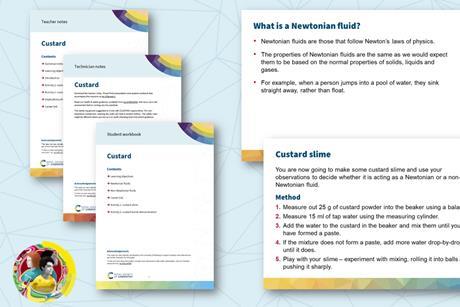 Preview of the Custard PowerPoint presentation slides, student workbook, teacher and technician notes