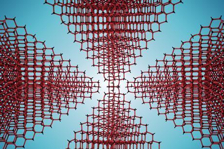A model of a diamond molecular structure flipped in four directions