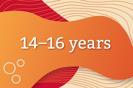 Graphic illustration with wording: 14-16 years