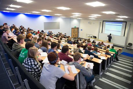 An image showing a UK university lecture theatre