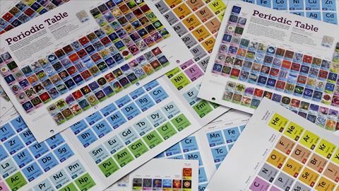 Collection of Royal Society of Chemistry periodic tables