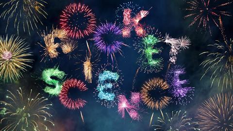 A typographic image showing the words "Rocket science" rendered as fireworks