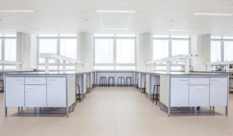 An empty chemistry lab