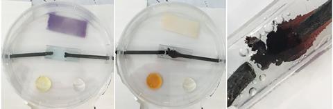 Microscale electrolysis of copper(II) chloride solution