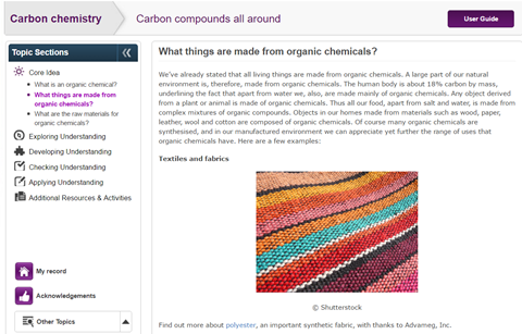 Screenshot from Carbon Chemistry online CPD course
