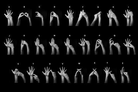 The fingerspelling alphabet for British sign language