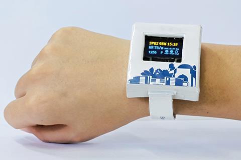 A paper watch with a digital display