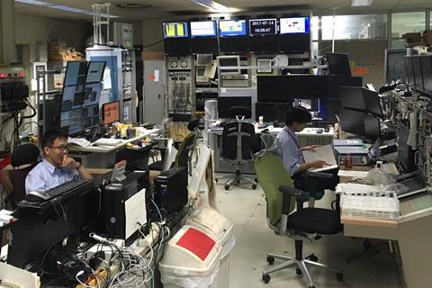 The control room for Riken's linear accelerator