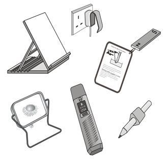 Cover image from CLEAPSS' report showing a range of assisting devices